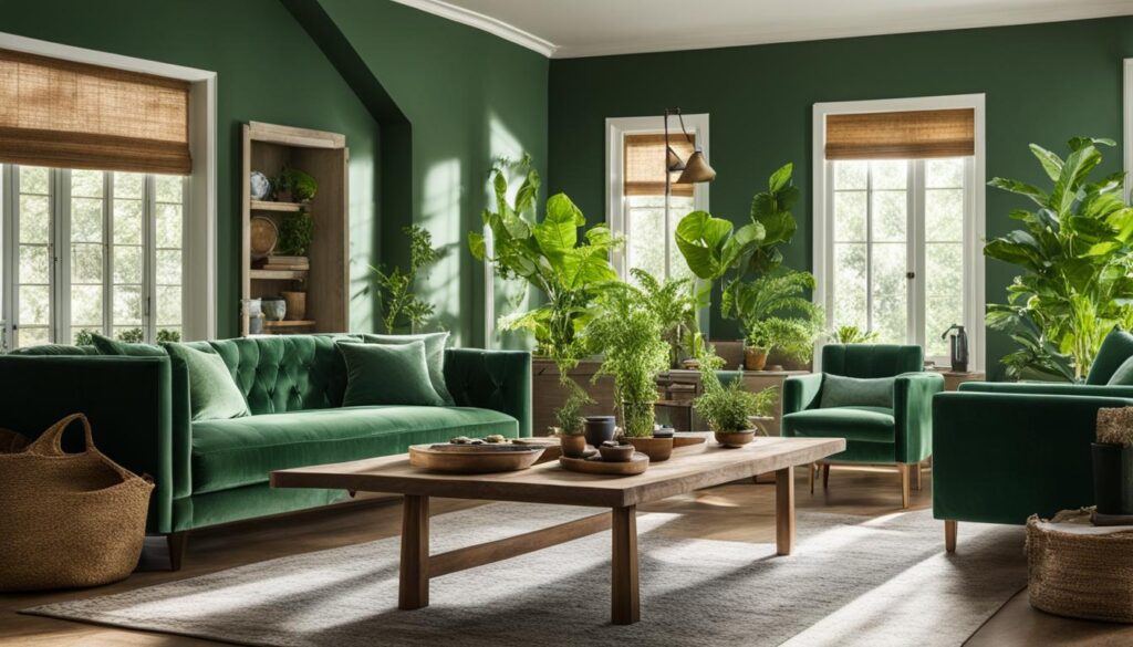 Green in color psychology in interiors 