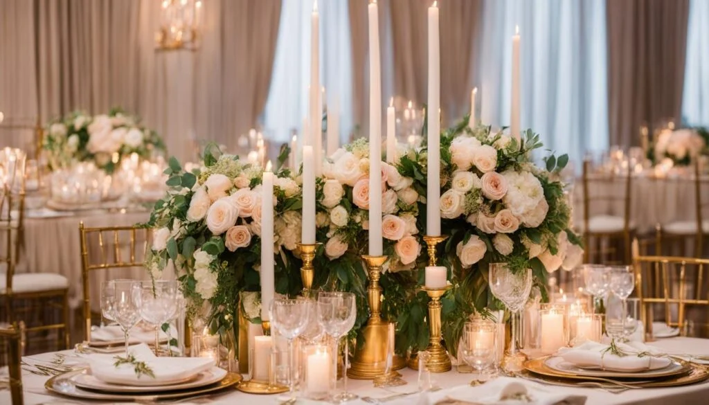 Wedding reception tablescape