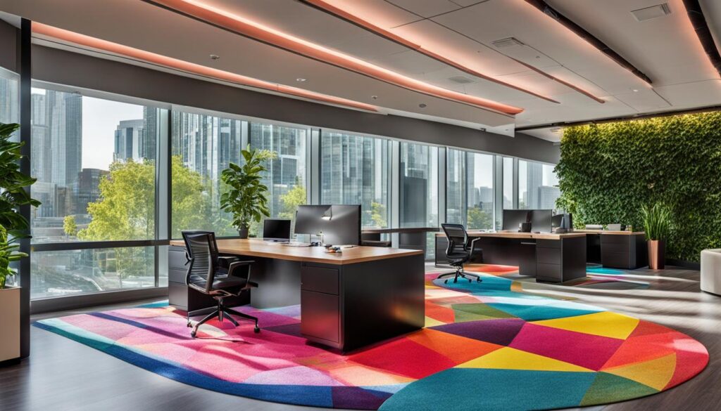 vibrant color palette in office design